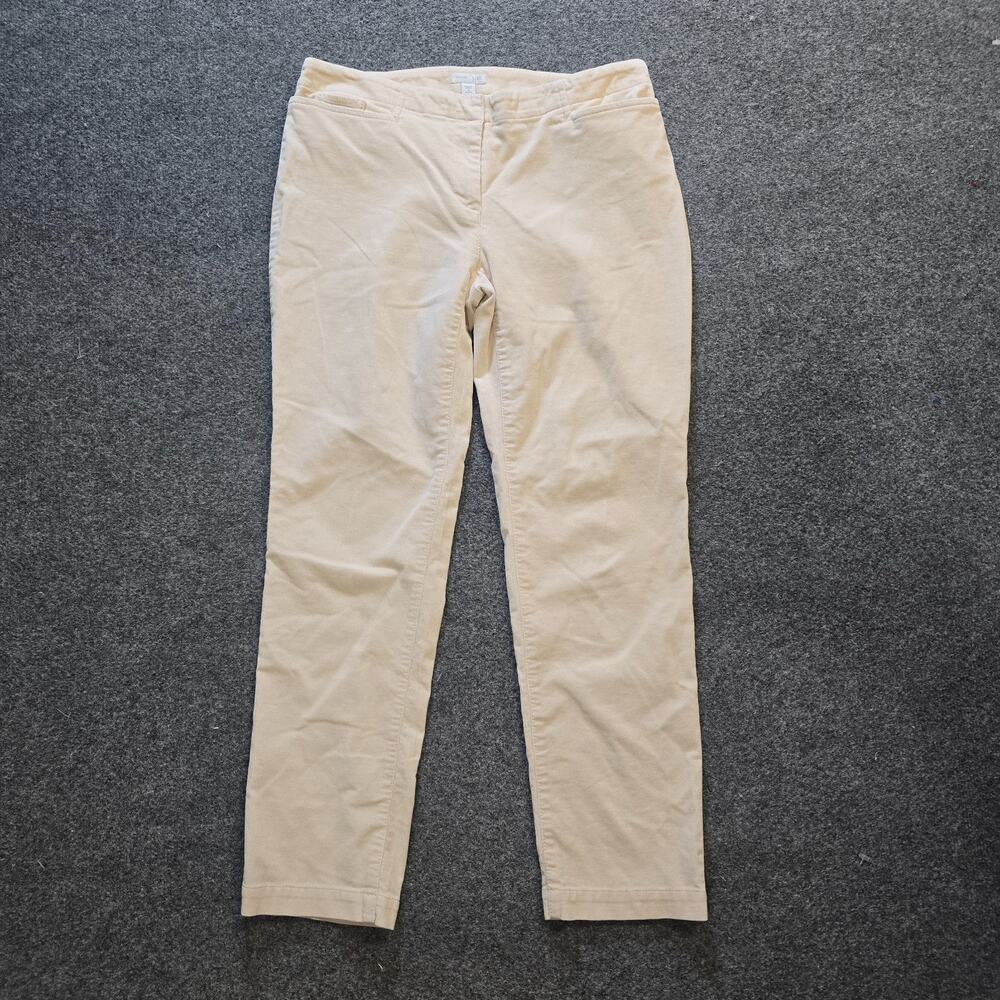 J Jill Pants Women Size 6 Petite Off White Corduroy Taper Stretch Casual Capsule